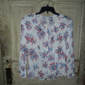 Lucky Brand Floral Blouse Top Size Small  (N-6)